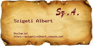 Szigeti Albert névjegykártya