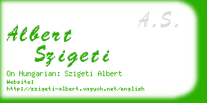 albert szigeti business card